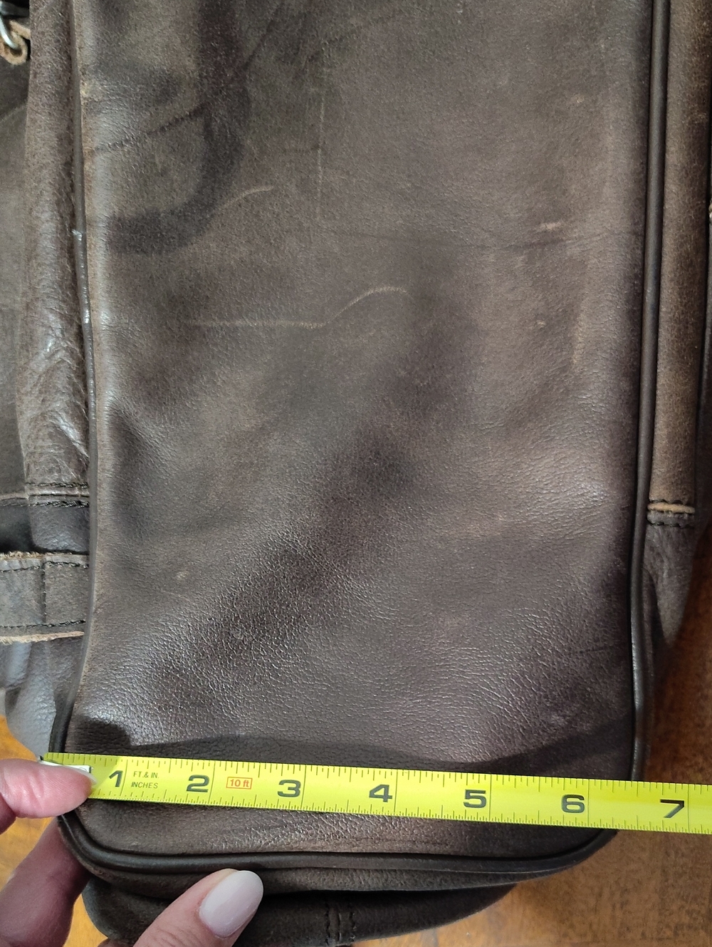 Brown Leather Men’s Backpack - Classic Rustic Style - Picture 12 of 13